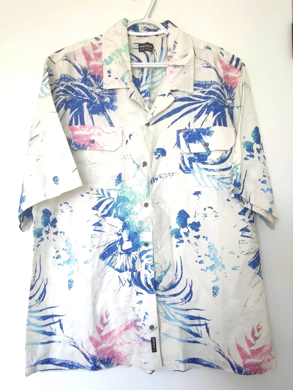 Buffalo David Bitton Men's Linen Cotton Blend Shirt NWOT Tropical Print - XLL